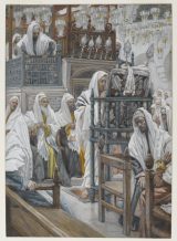 Jesús se desenrolla el libro en la sinagoga