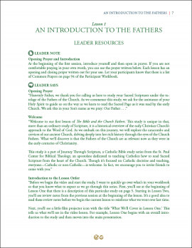 The Bible and the Church Fathers Leader Guide Sample