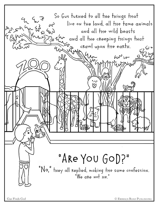 Gus Finds God Coloring Page