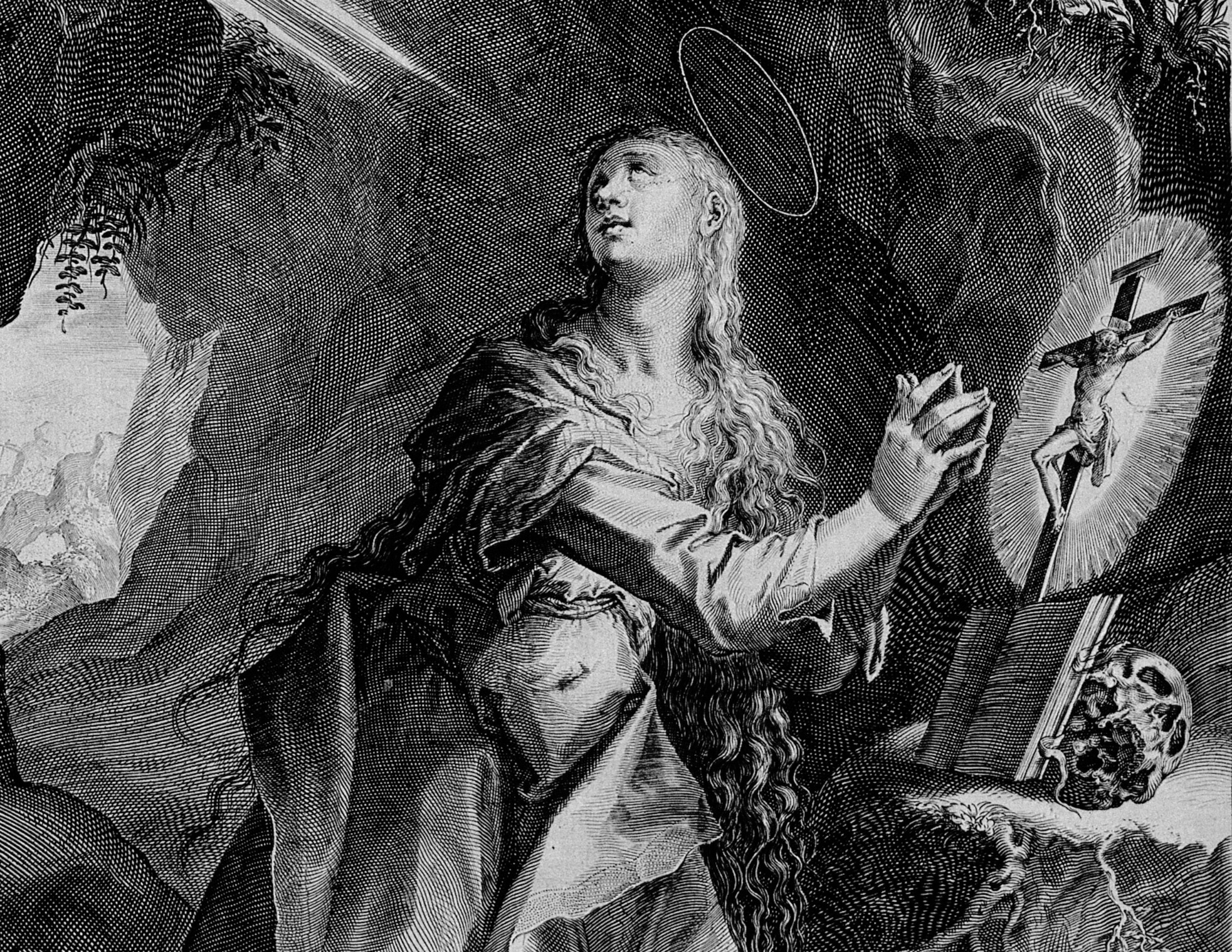 Saint_Mary_Magdalen._Engraving_by_L._Kilian_after_H._van_Aac_Wellcome_V0032725 - Edited